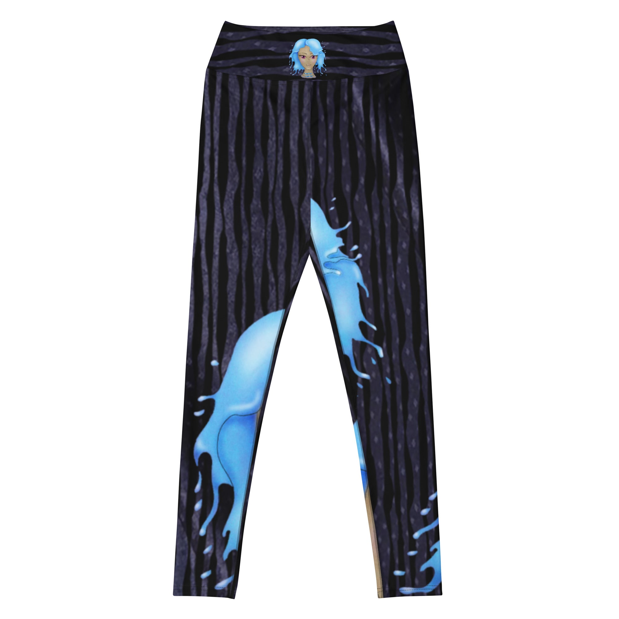 Workout Leggings. Zodiac Art Gym Activewear or Yoga Pants. "Cosmic Aqua" by WickedYo.